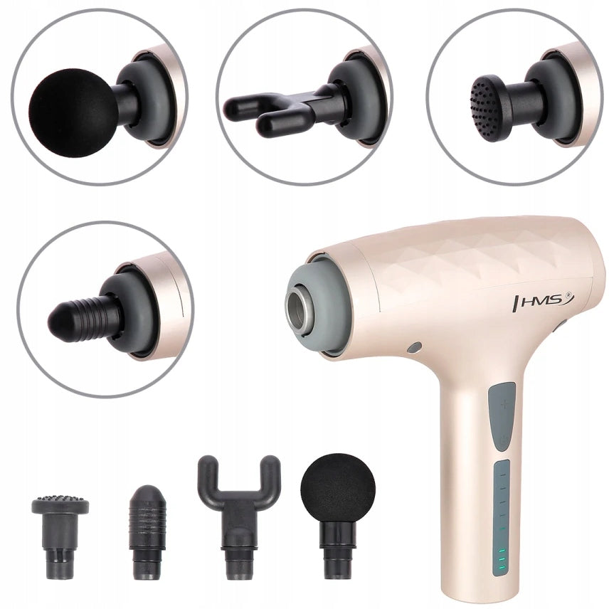 HMS Full Body Massage Gun Gold INTERCHANGEABLE TIPS PDM3134 EAN (GTIN) 5907695509861
