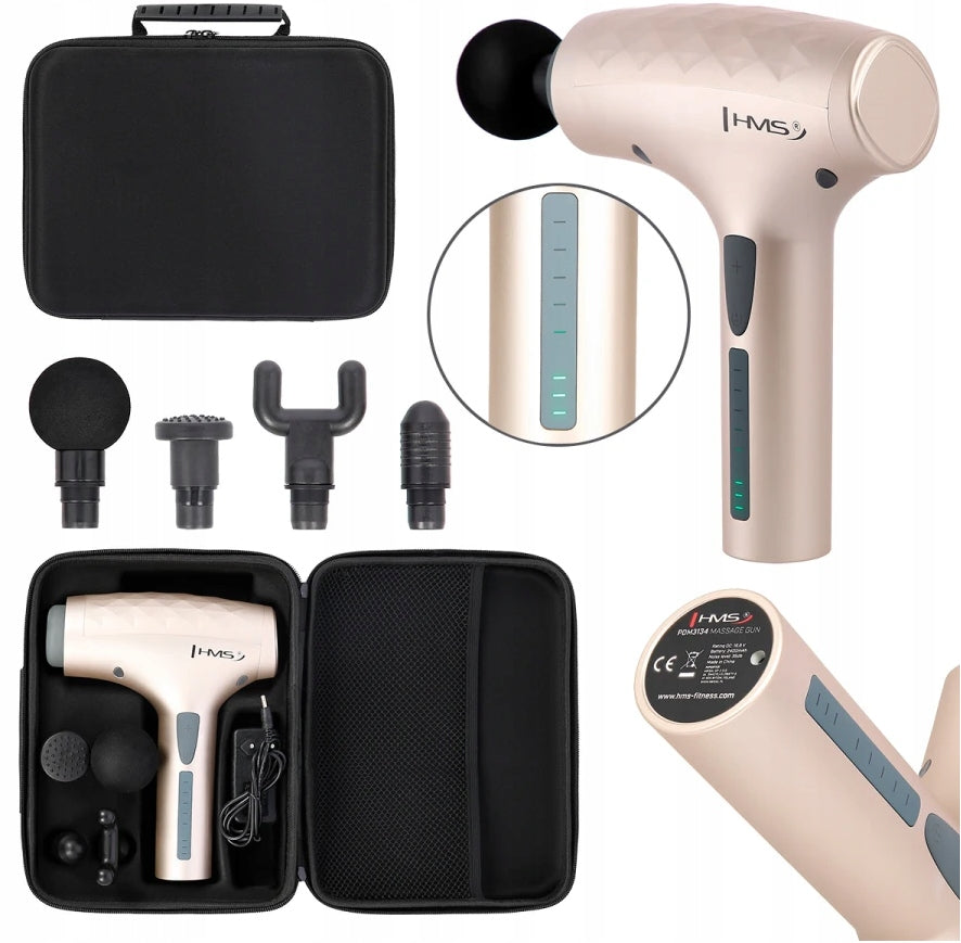 HMS Full Body Massage Gun Gold INTERCHANGEABLE TIPS PDM3134 Manufacturer code 17-22-296