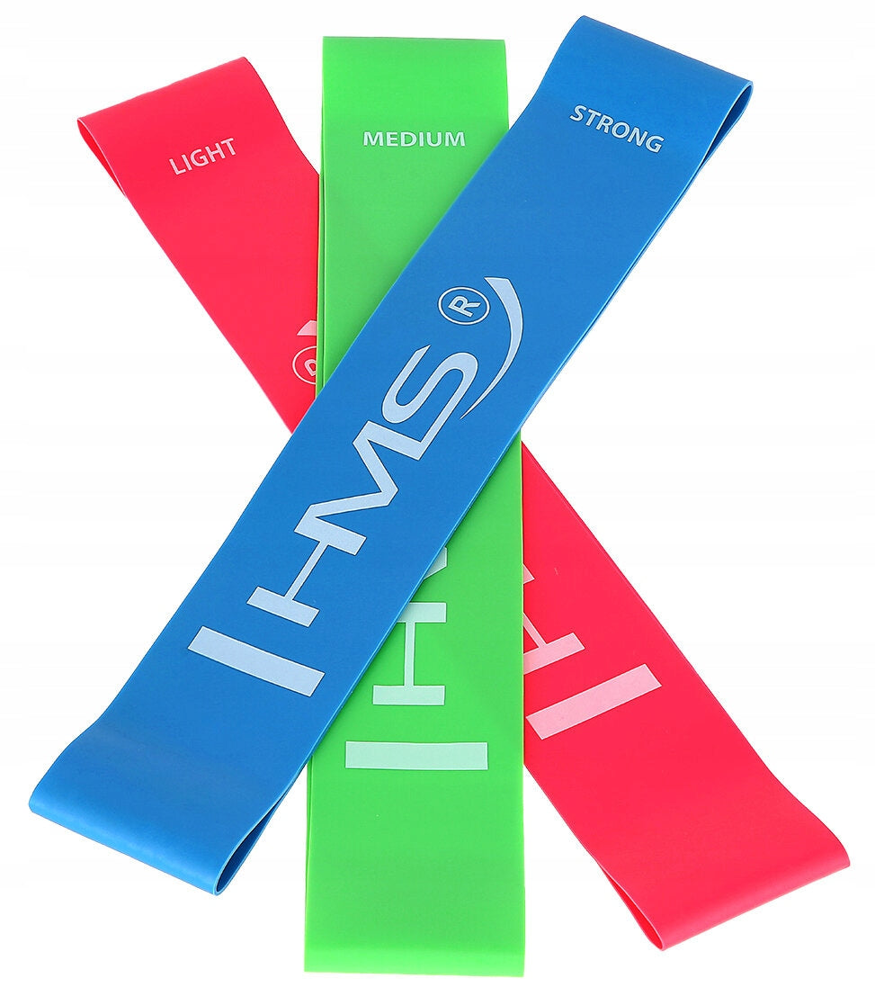 HMS GU04 Slim Set of Exercise Rubbers Color multicolor