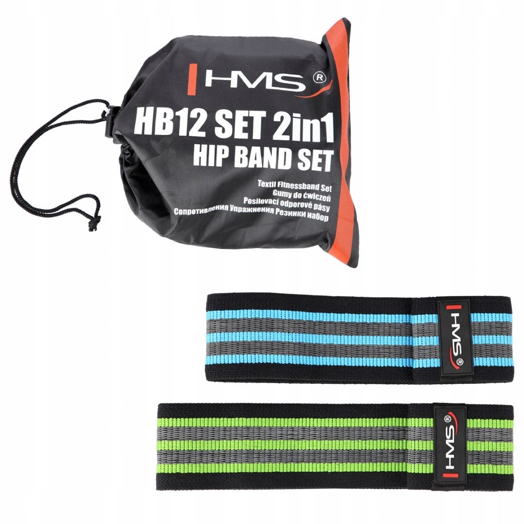 HMS SET 2IN1 RESISTANCE RUBBER FITNESS TAPE HIP BAND ML