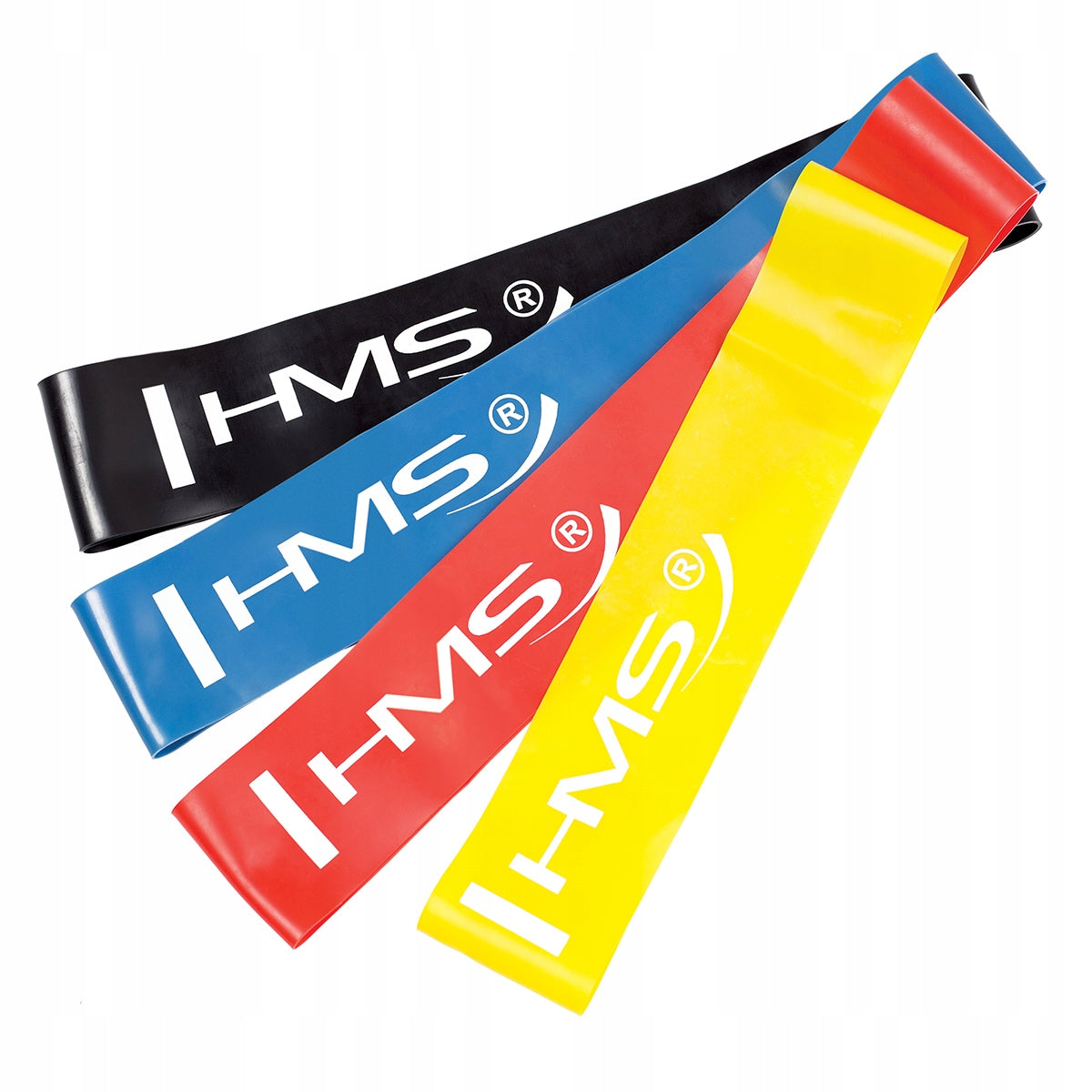 HMS Set of Rubber Exercise Tapes Fitness Stretching Mini Band 4 Pack