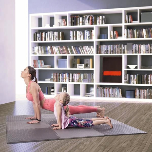 HMS puzzle mat for exercise equipment 9 elements MP12 grey Brand HMS