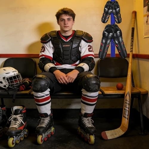 HOCKEY STAND FOR SPORTS EQUIPMENT 5 HOOKS METAL NYLON FOR PLAYERS Manufacturer code Bez marki