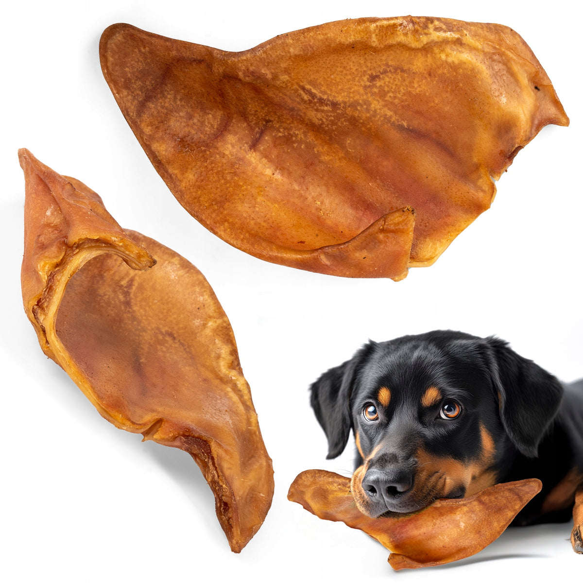 HOCKY Snack Treat Dried Dog Teether Pork Ear 10 Pack Manufacturer code HOAM-0001