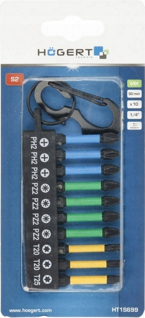 HOEGERT IMPACT BITS 50mm SET OF 10pcs MIX Brand Hoegert Technik
