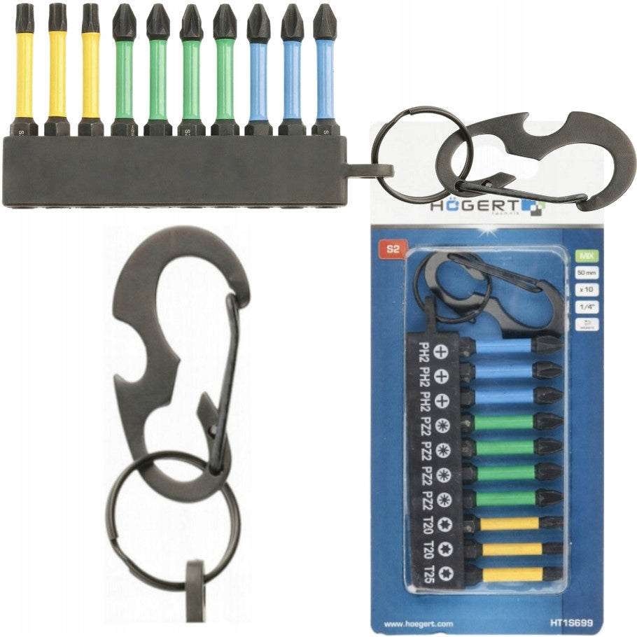 HOEGERT IMPACT BITS 50mm SET OF 10pcs MIX