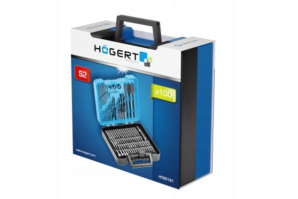 HOEGERT SET OF DRILL BITS ACCESSORIES FOR DRILLING SCREWING 100 PIECES HT6D191 Manufacturer code HT6D191