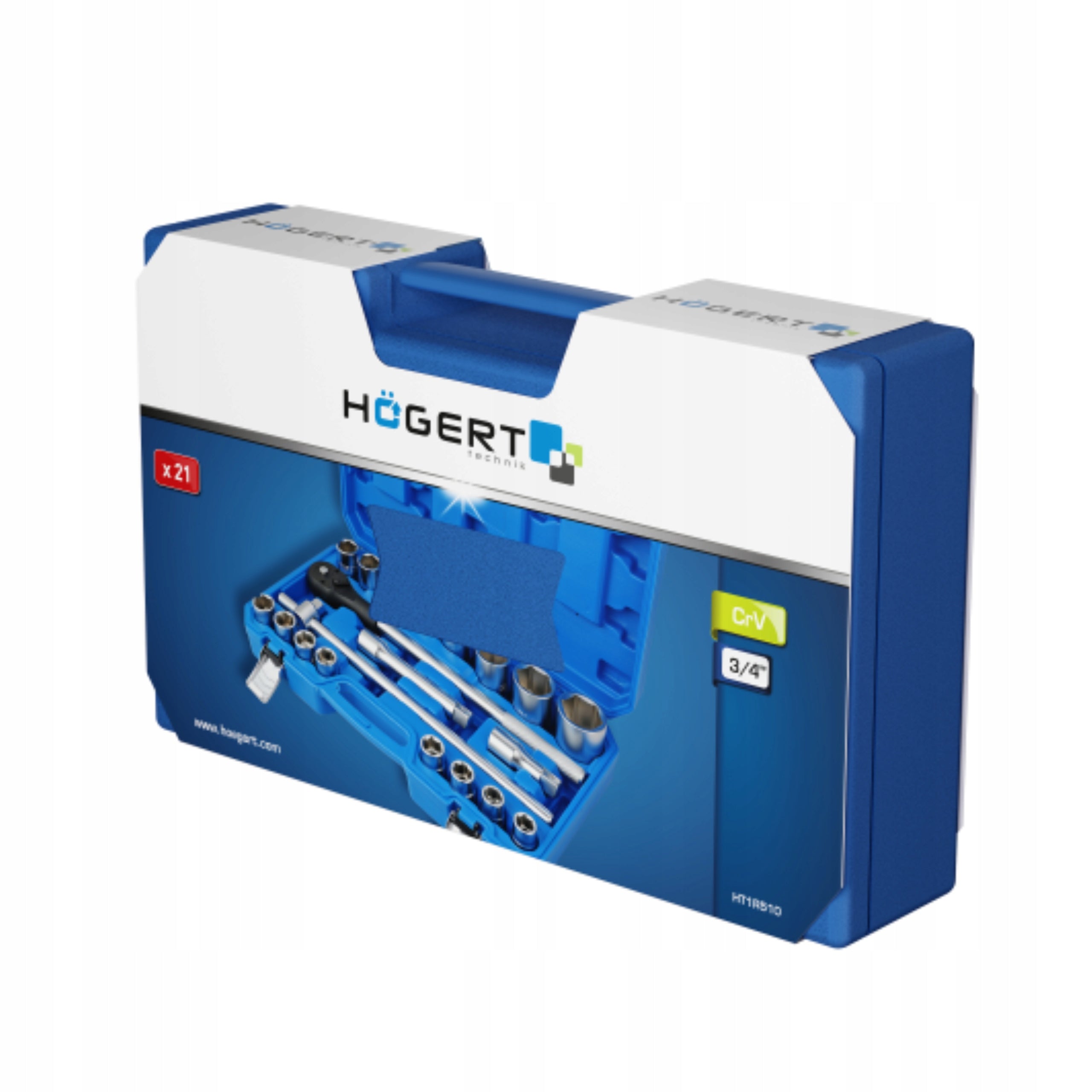 HOEGERT SET OF KEYS TOOL SET 21 PCS 3/4 RATCHET SUITCASE T1R510 EAN (GTIN) 5902801499340