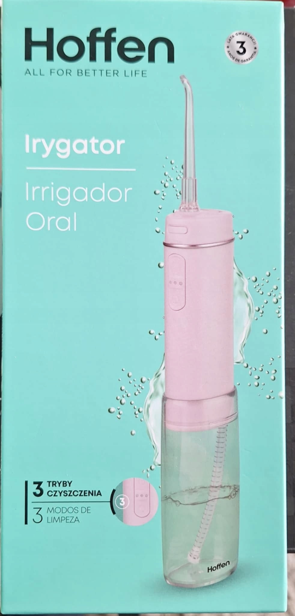 HOFFEN WIRELESS TOOTH IRRIGATOR 3 CLEANING MODES PINK
