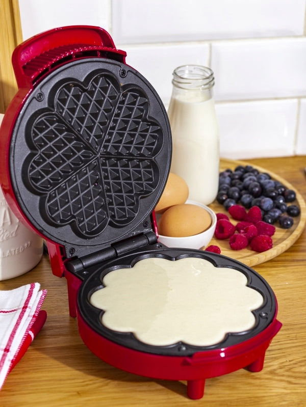 HOFFEN Waffle Iron HEART WM-4206 1200 W red Packaging status original