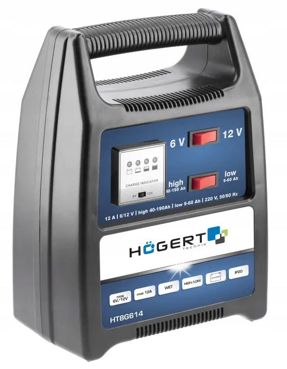 HOGERT Electronic charger 6-12 V, 12 A HT8G614