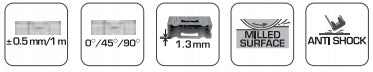 HOGERT HT4M015 Aluminium level 150cm 3 libel Length 1.5 m