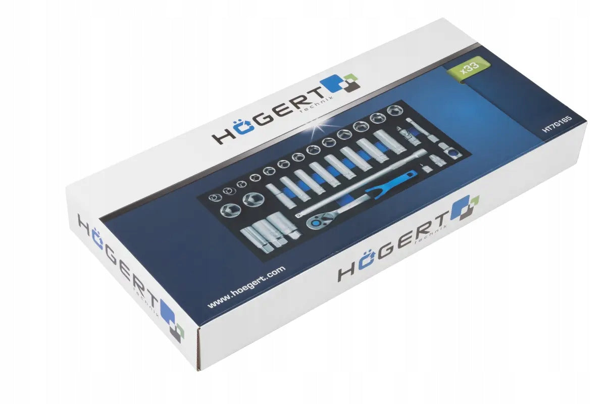 HOGERT HT7G165 RATCHET TOOL SET 3/8'' 33 PIECES CABINET INSERT Product weight with unit packaging 2 kg