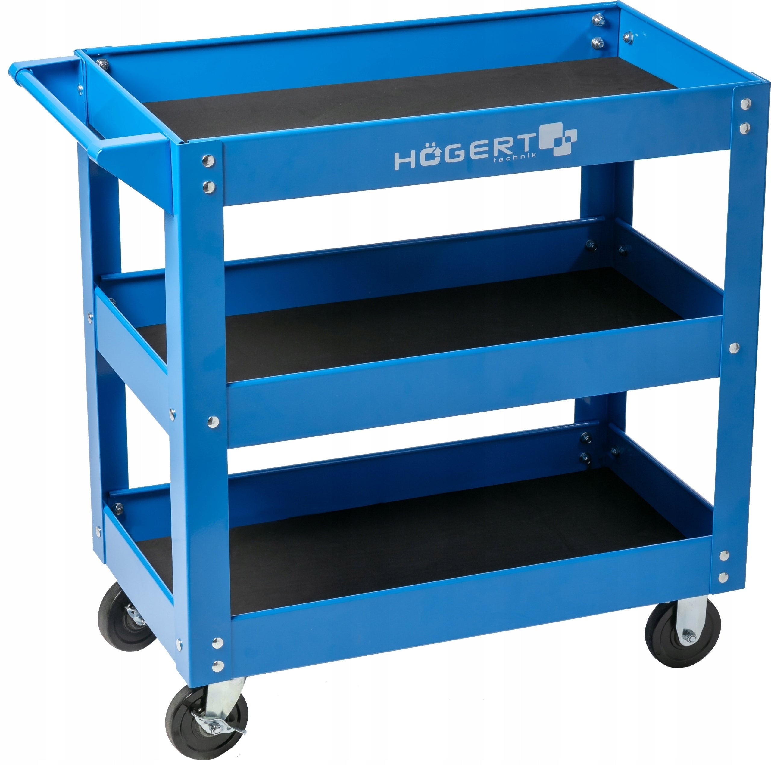 HOGERT OPEN TOOL CART 110kg THREE SHELVES SWIVEL WHEELS Brand Hoegert Technik
