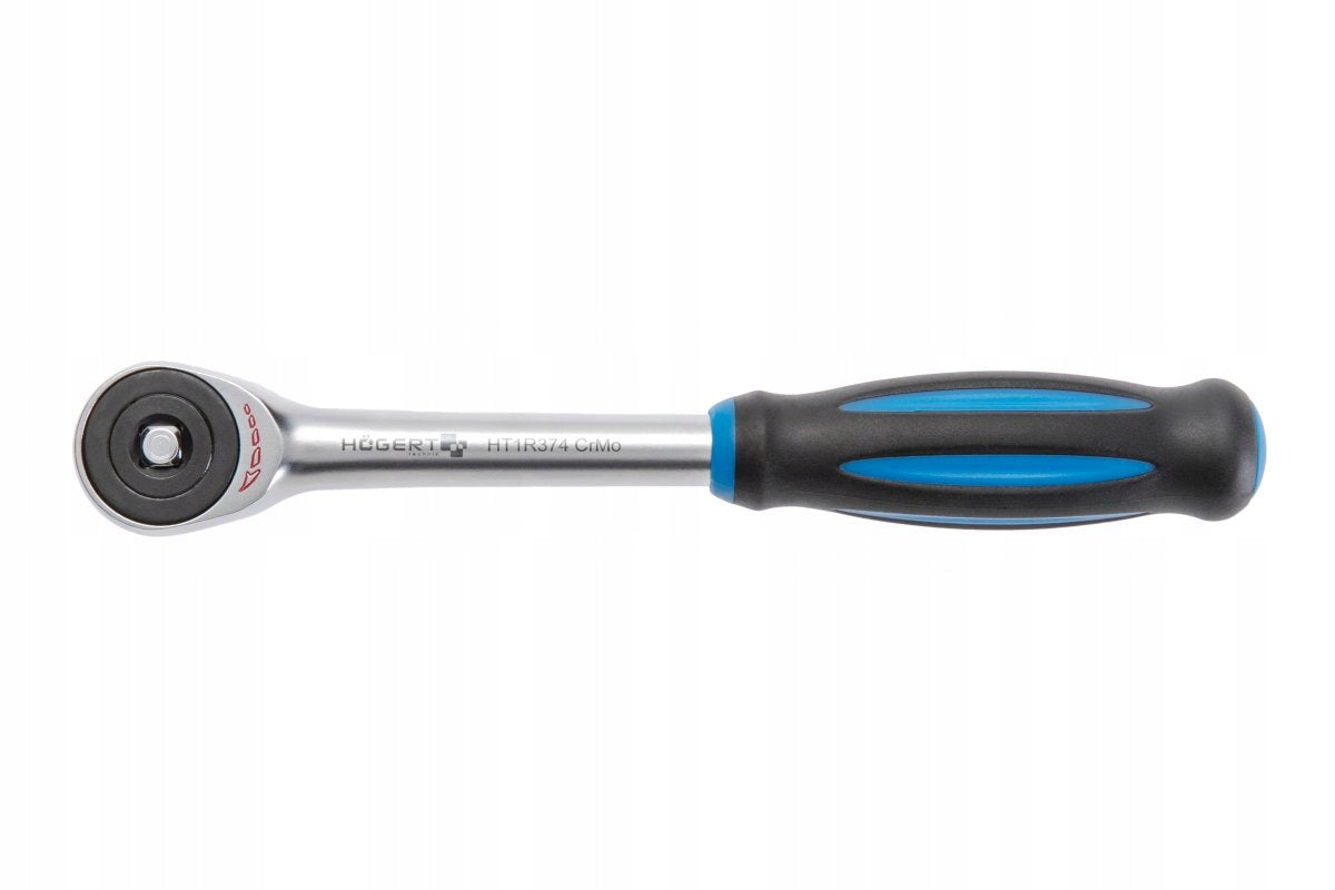 HOGERT Ratchet with 1/4" rotating handle, 60 teeth, CrMo HT1R374 Brand Hoegert Technik