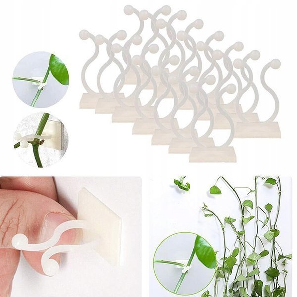 HOLDER CLIP HOOK FOR ATTACHING PLANT CREEPERS SET OF 10PCS SELF-ADHESIVE