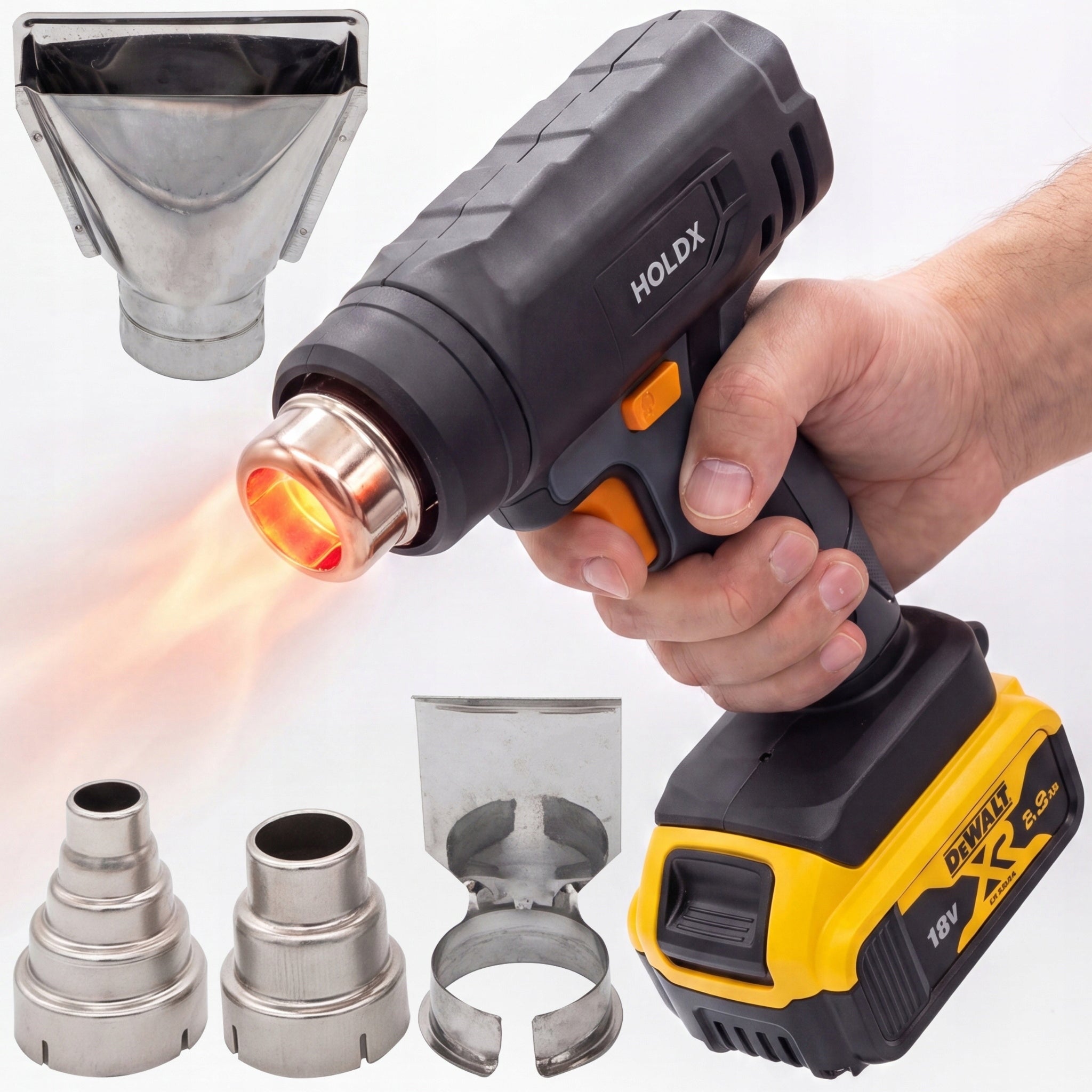 HOLDX CORDLESS HEAT GUN FOR DEWALT 18V XR CORDLESS BATTERY