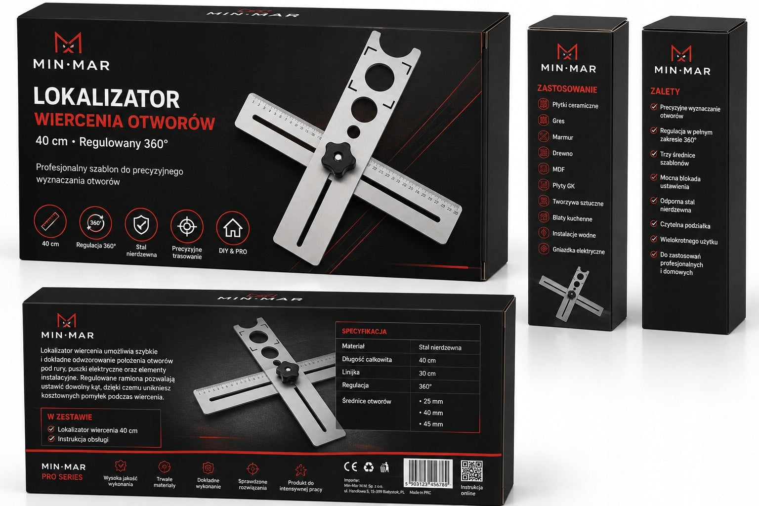 HOLE DRILLING LOCATOR 40 CM TILING TEMPLATE ADJUSTABLE 360 Manufacturer code 3831127642683