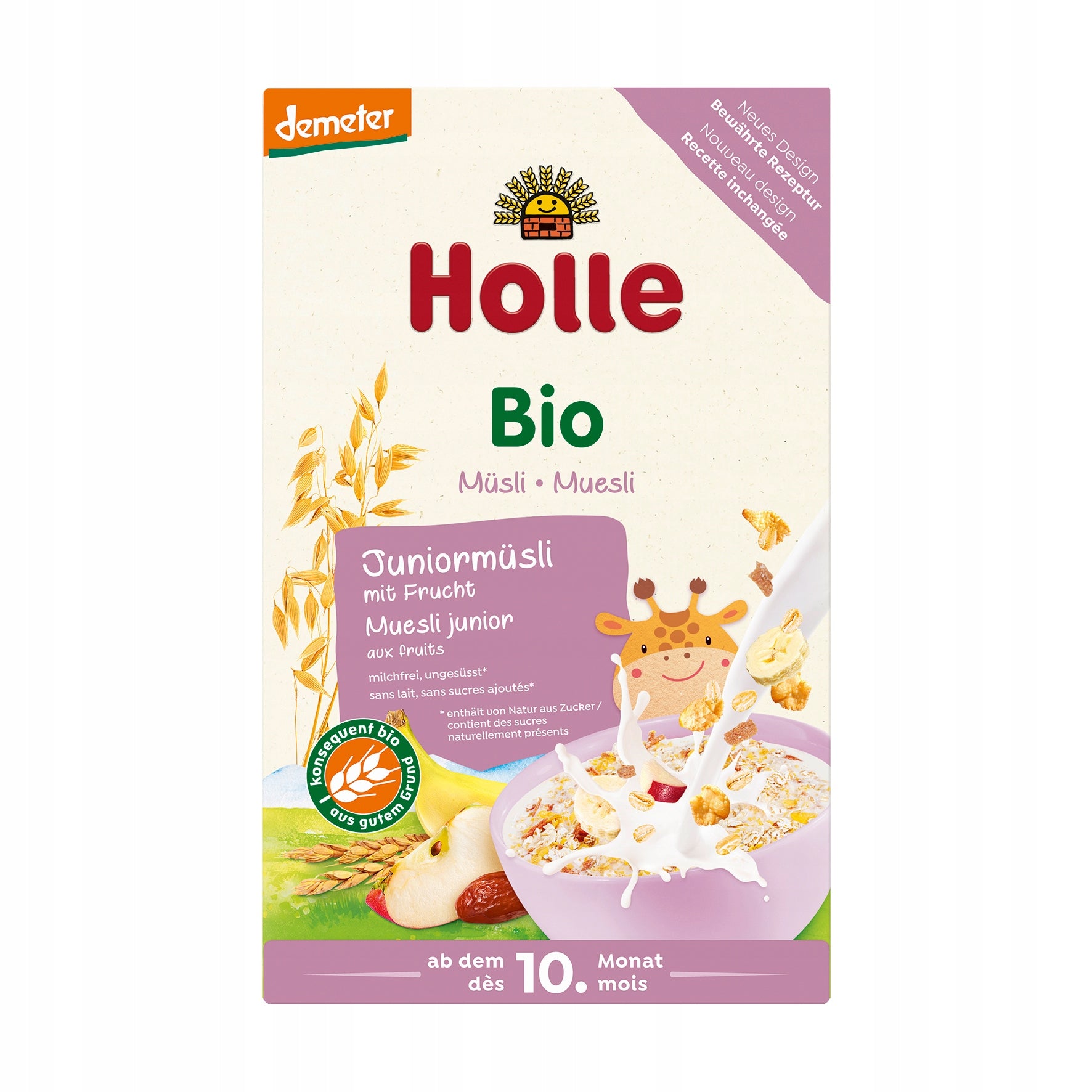 HOLLE - 2x JUNIOR MUESLI WITH FRUIT FROM 10 MONTHS DEMETER BIO 250 g Age range from 10 months