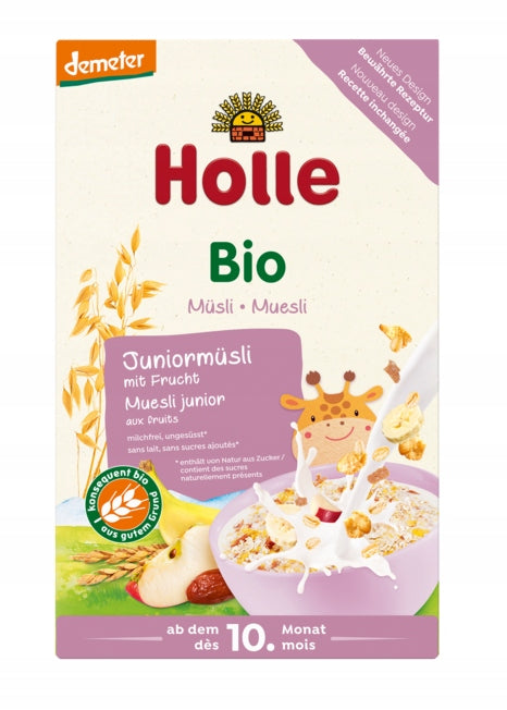 HOLLE - 2x JUNIOR MUESLI WITH FRUIT FROM 10 MONTHS DEMETER BIO 250 g Brand Holle