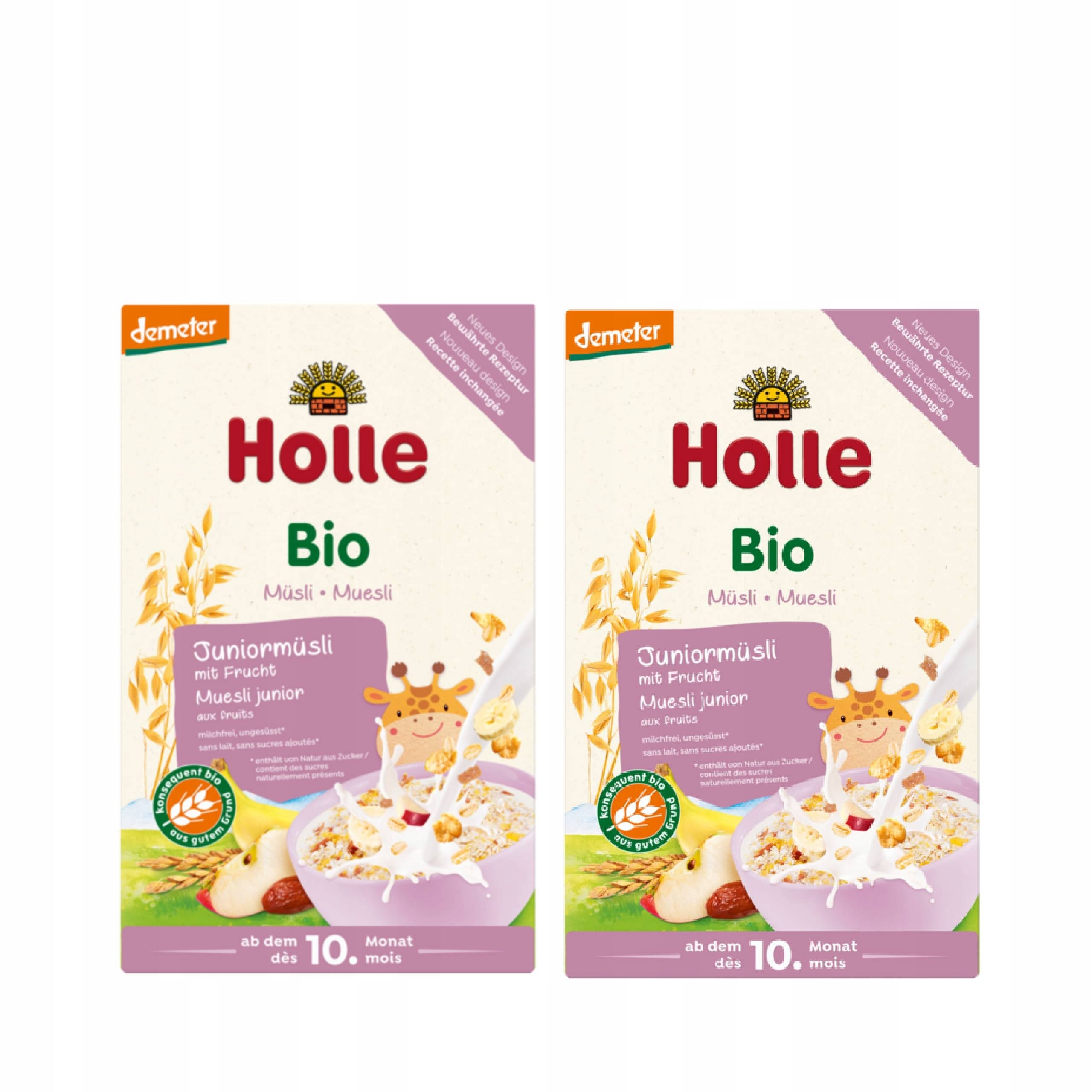 HOLLE - 2x JUNIOR MUESLI WITH FRUIT FROM 10 MONTHS DEMETER BIO 250 g