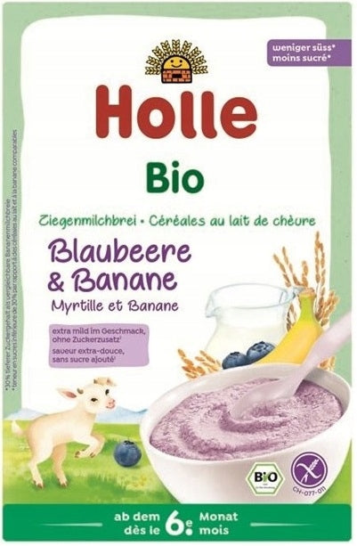 HOLLE BIO MILK RICE PORRIDGE BLUEBERRY - BANANA FROM 6 MONTHS 200g