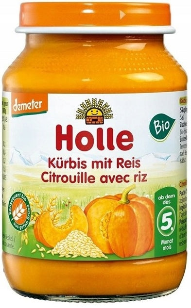 HOLLE BIO PUMPKIN DINNER WITH RICE FROM 5 MONTHS WITHOUT LACTOSE WITHOUT ADDED SUGAR