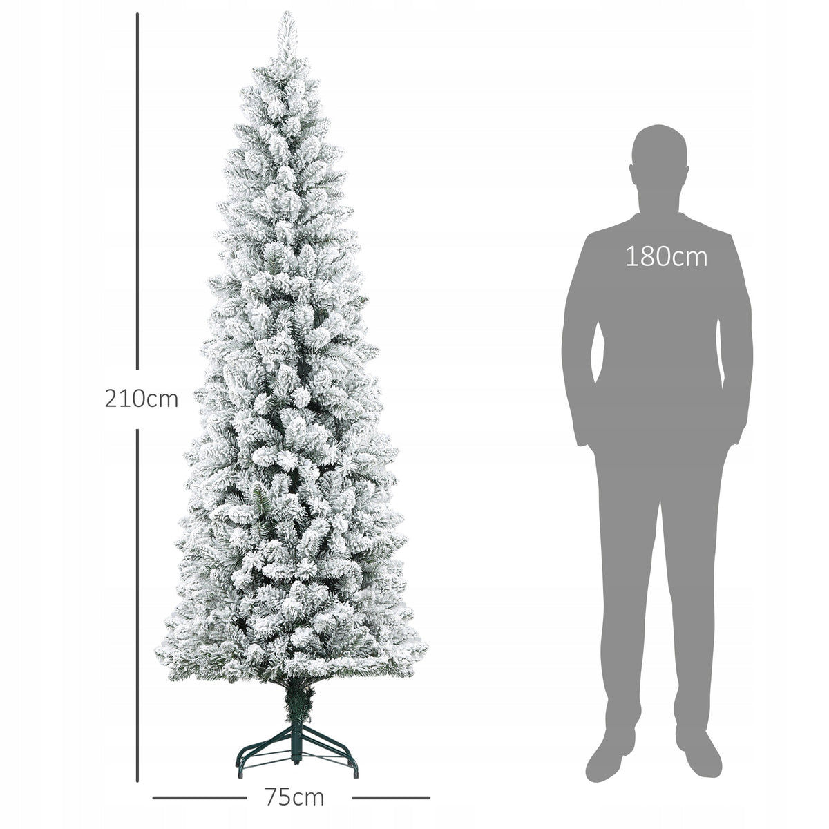 HOMCOM Artificial Christmas tree 210 cm, 687 twigs, Green Brand Homcom