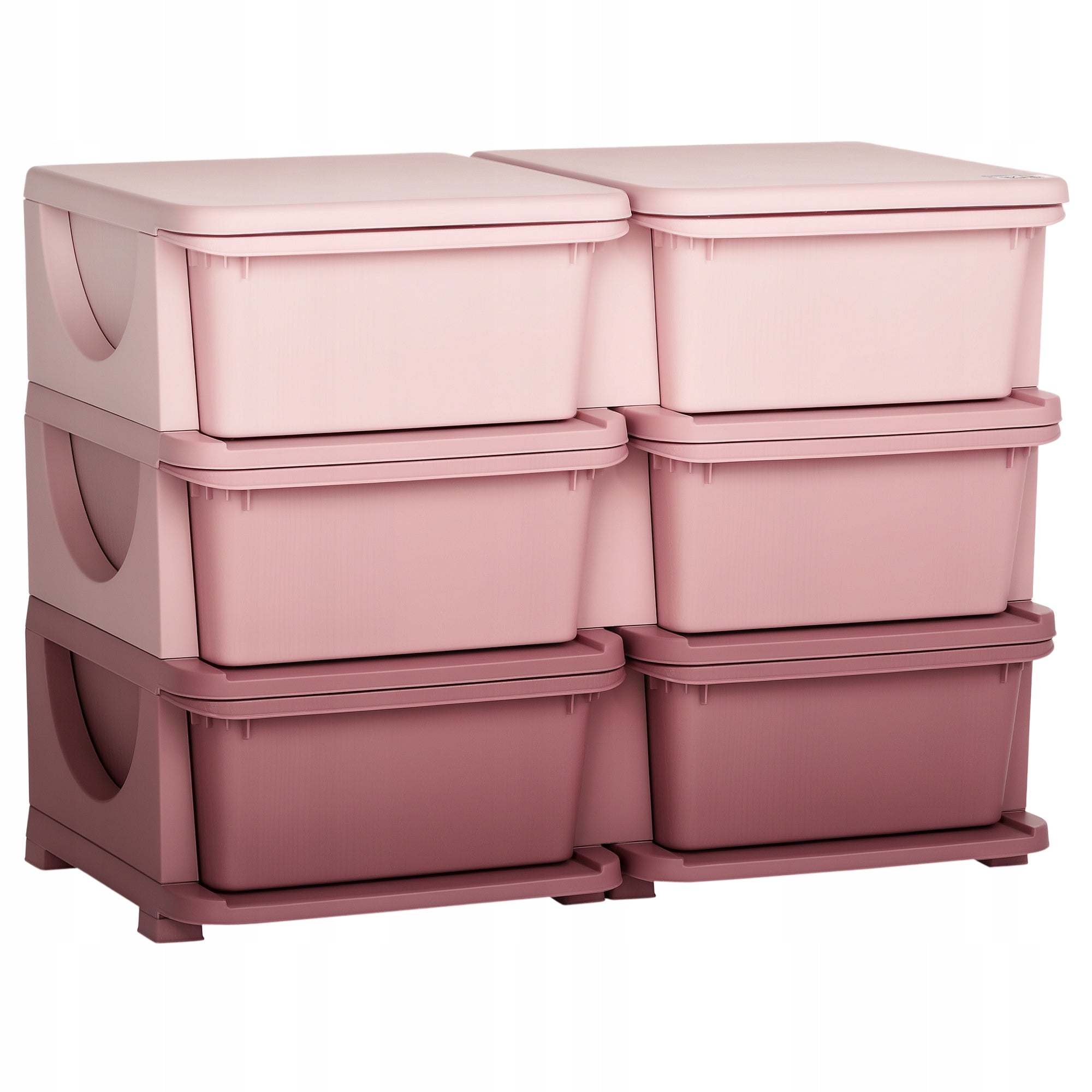HOMCOM Bookcase with Storage Containers, Pink