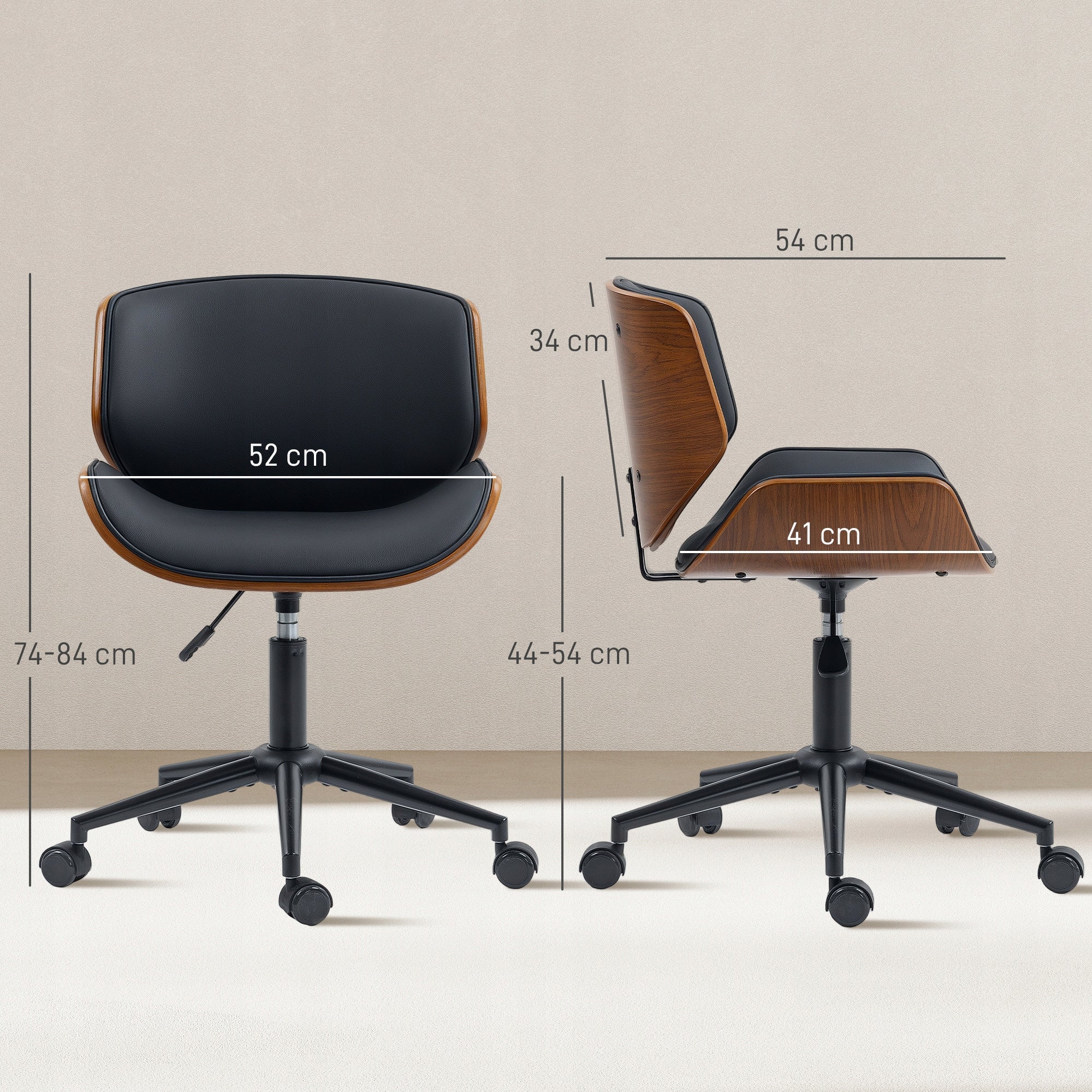 HOMCOM Eco leather office chair, height adjustable Brand Homcom
