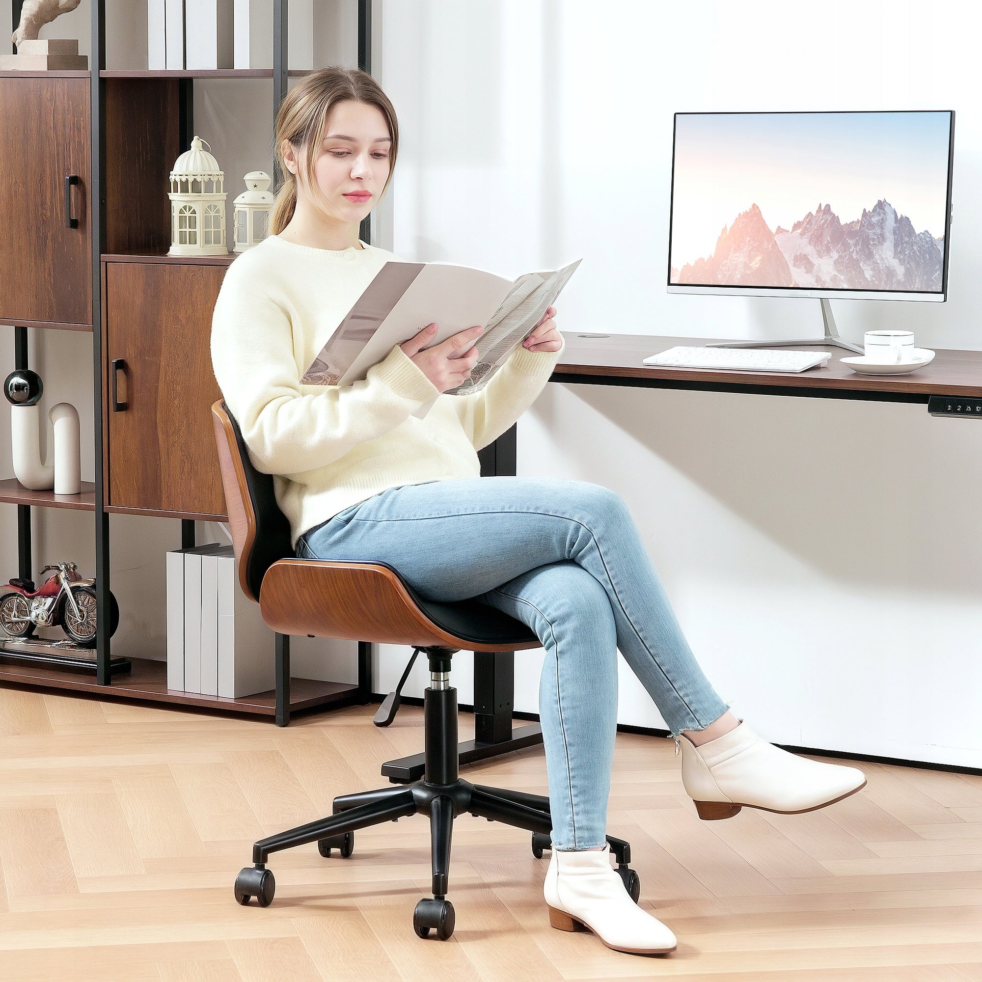 HOMCOM Eco leather office chair, height adjustable Medical device no