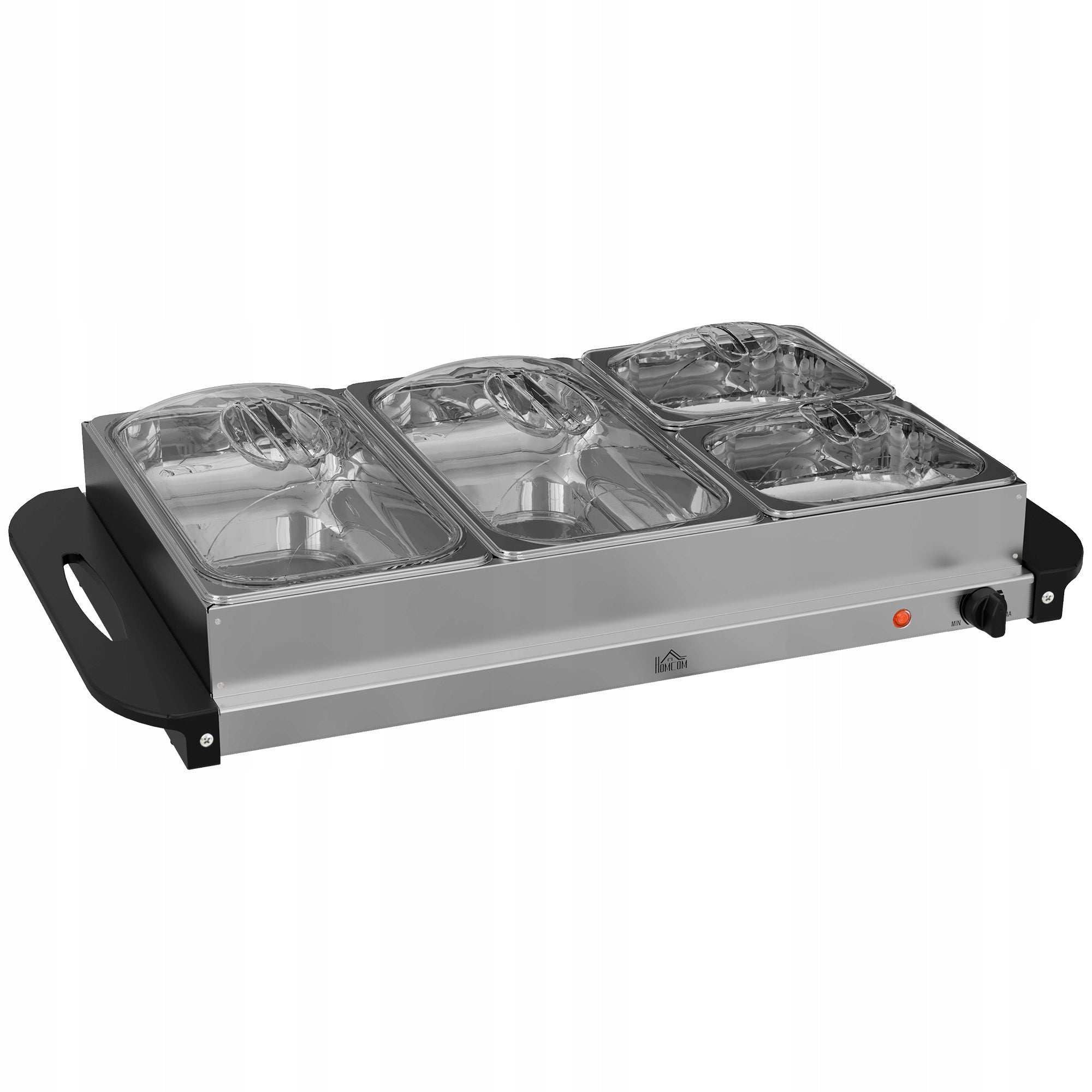 HOMCOM Electric Buffet Server with Lid 6.8L 300W Silver