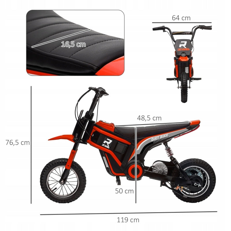 HOMCOM Electric motorcycle for children 8-16km/h RED Maximum speed 16 km/h