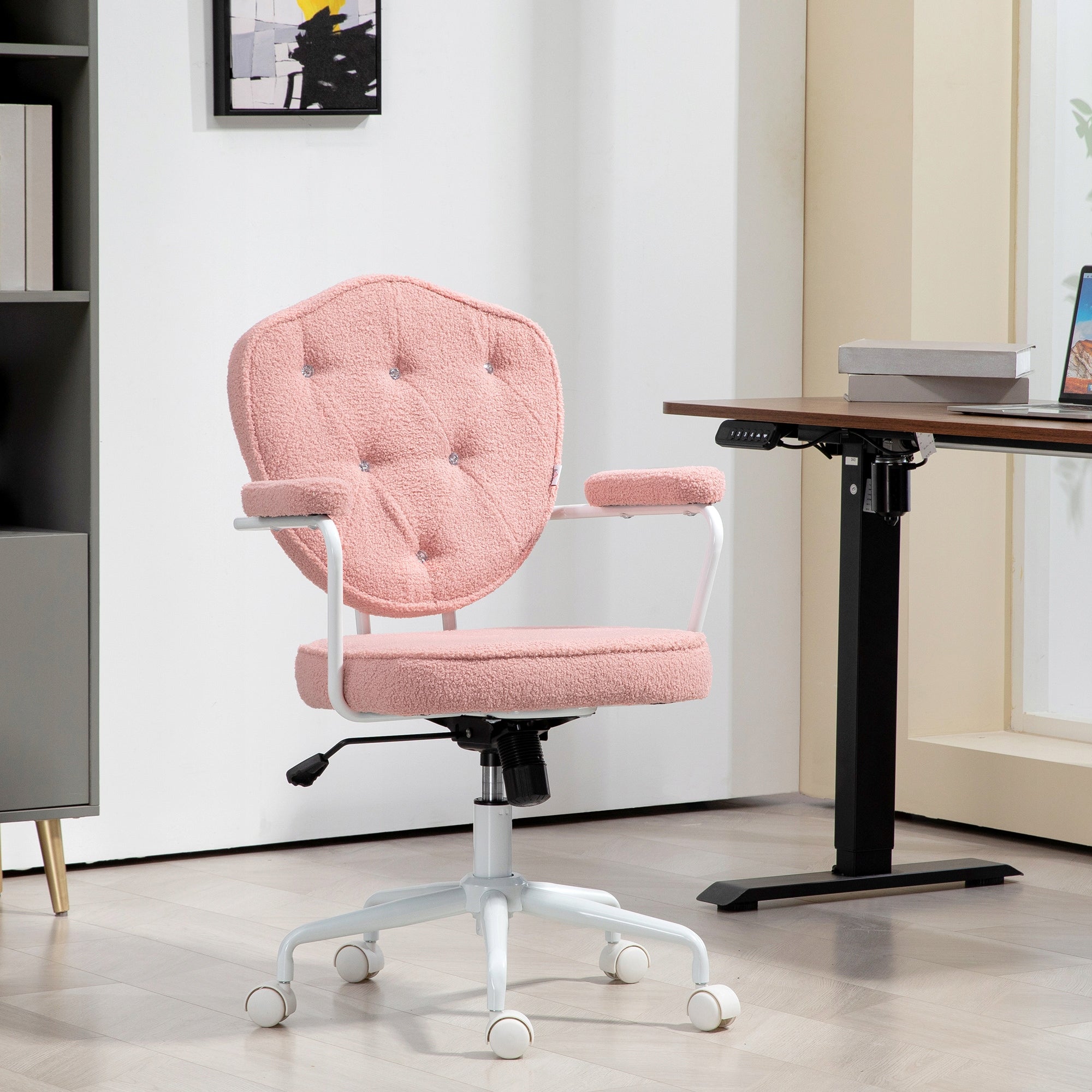 HOMCOM Ergonomic office chair, swivel, pink, with rocking function Brand Homcom