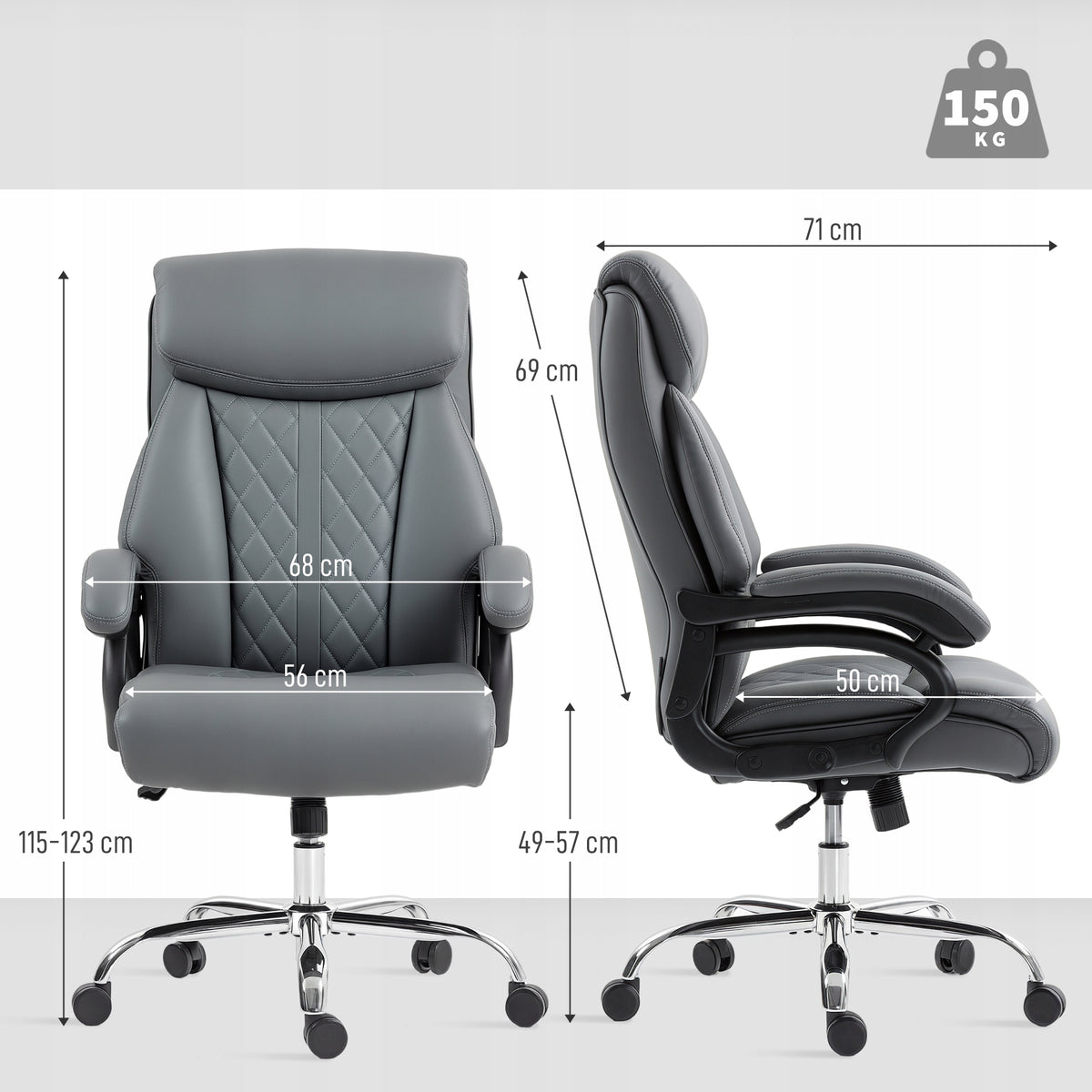 HOMCOM Ergonomic office chair with PU and high backrest Brand Homcom
