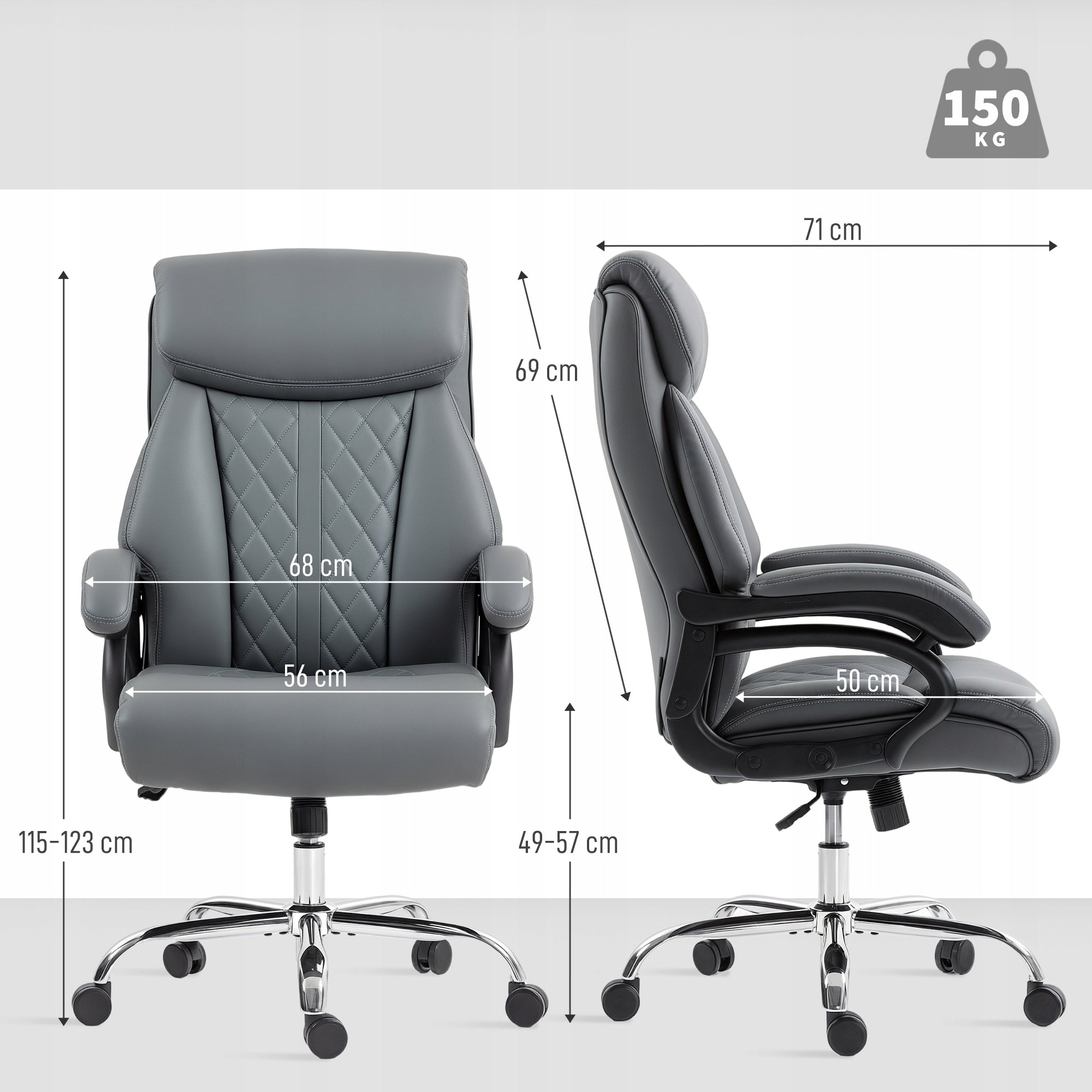 HOMCOM Ergonomic office chair with PU and high backrest Brand Homcom