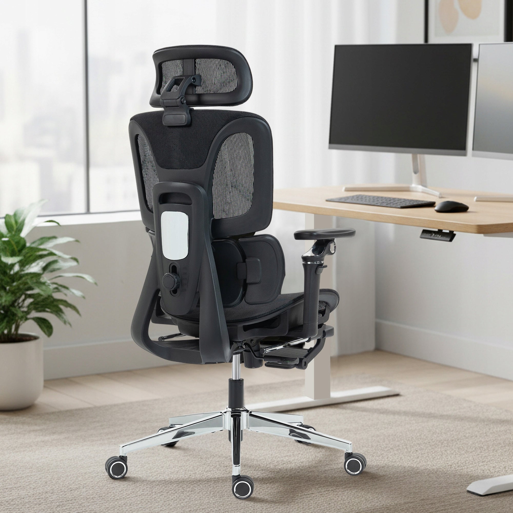 HOMCOM Ergonomic office chair with adjustable folding armrests Brand Homcom