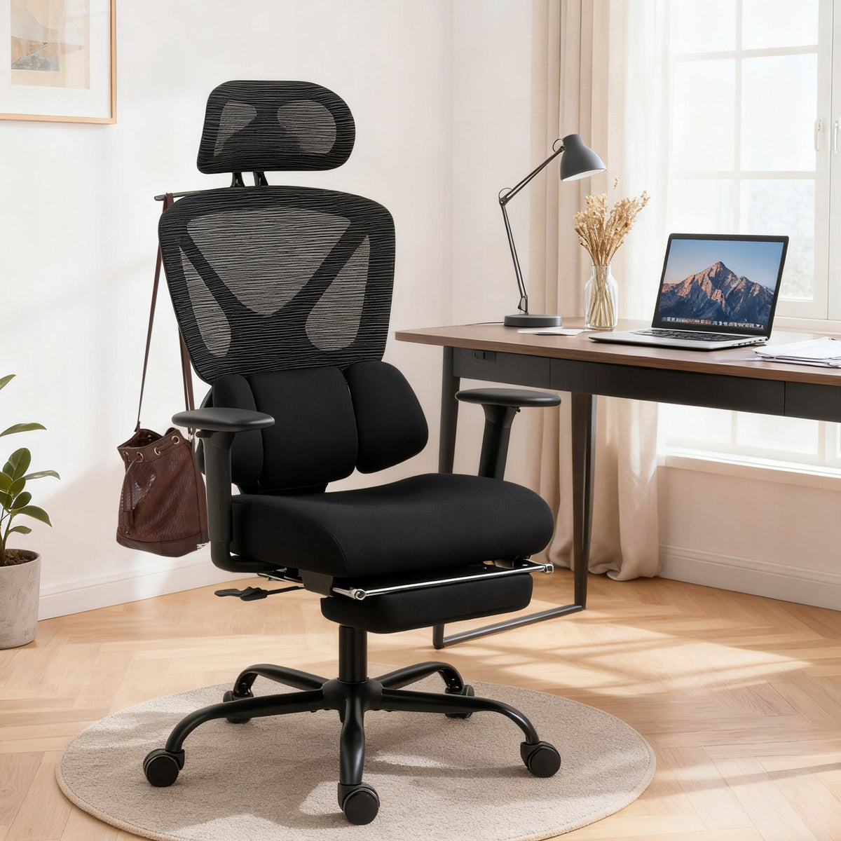 HOMCOM Ergonomic office chair with lumbar support, adjustable Medical device no