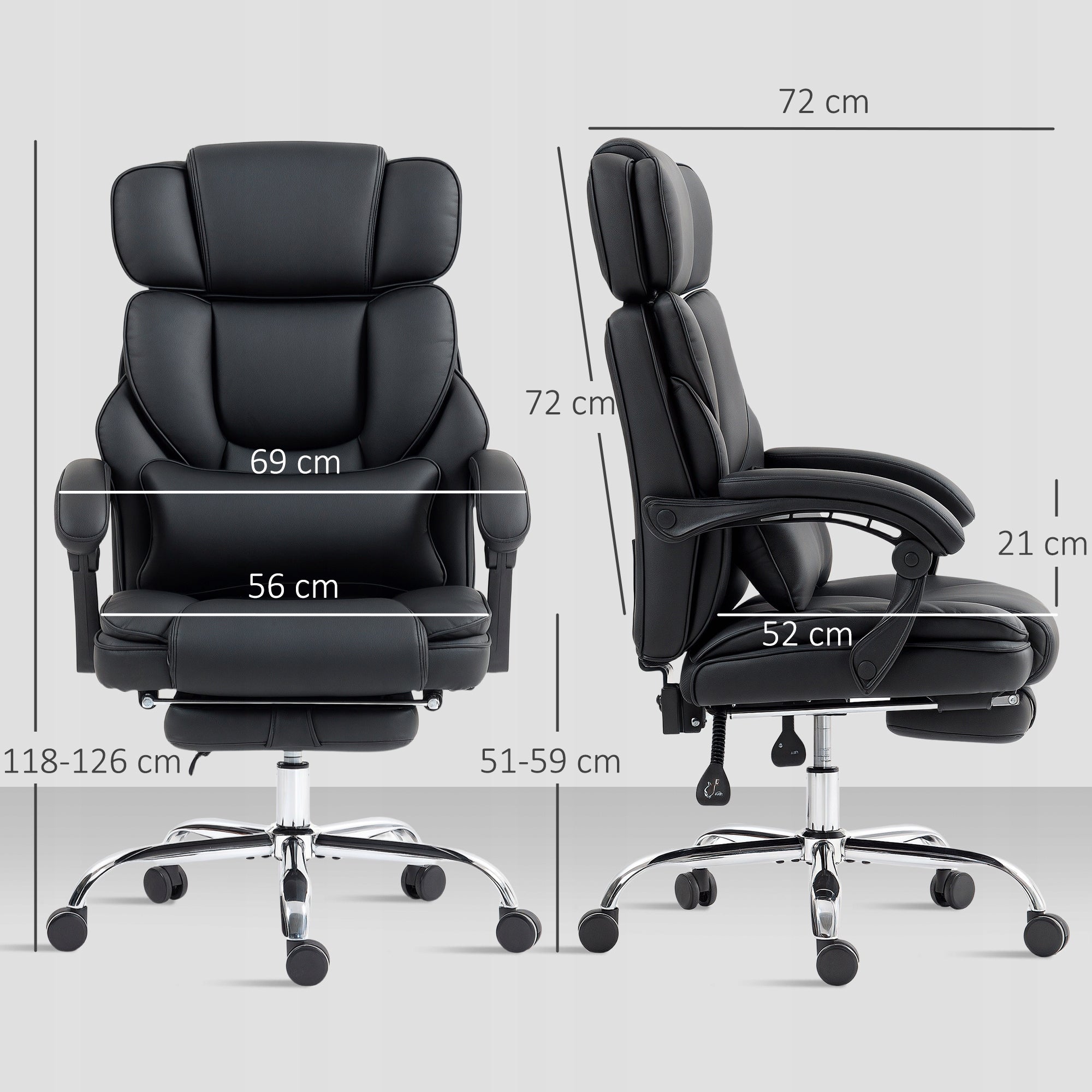 HOMCOM Ergonomic office chair with lumbar support, black Packaging status original