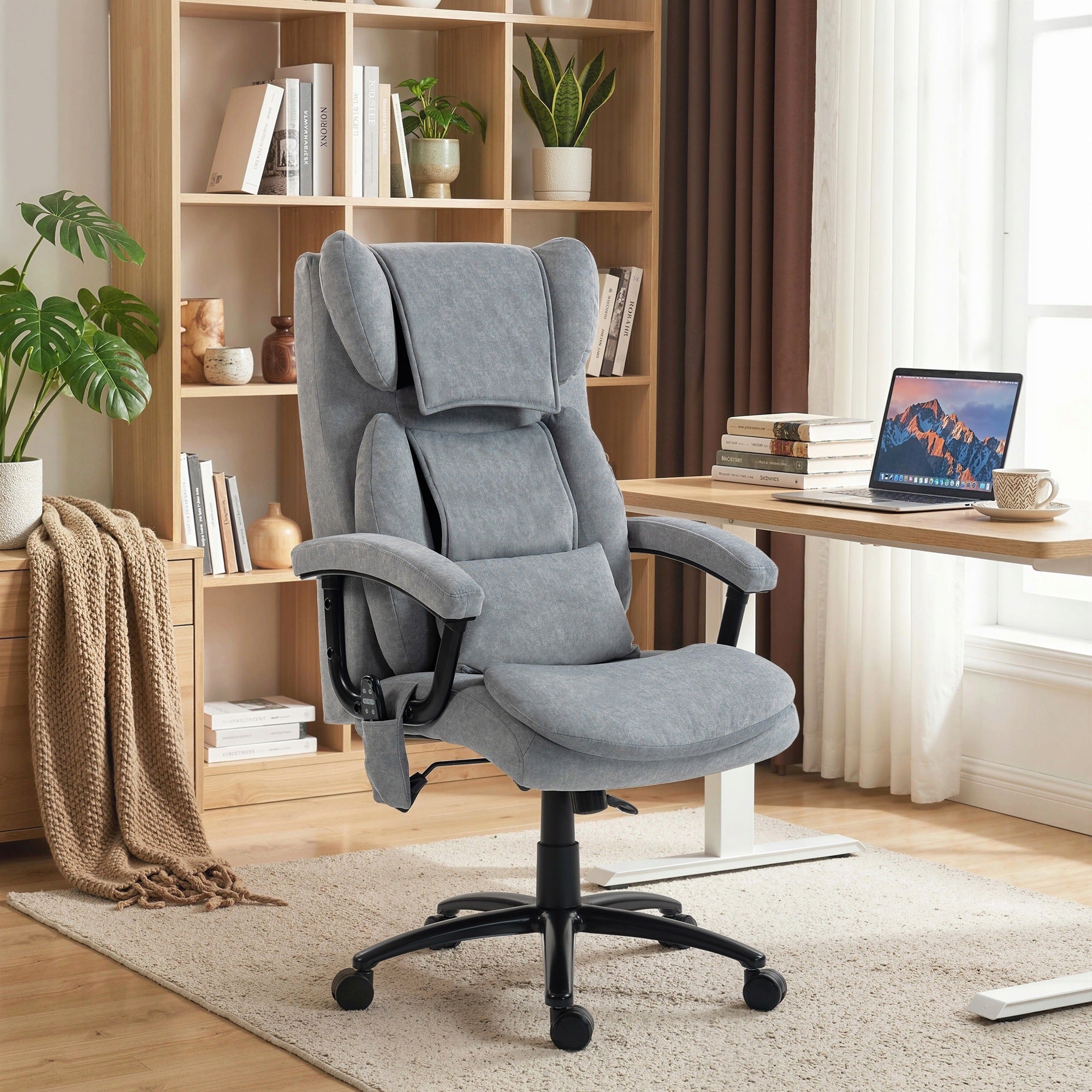 HOMCOM Ergonomic office chair with massage and rocking function, support Medical device no