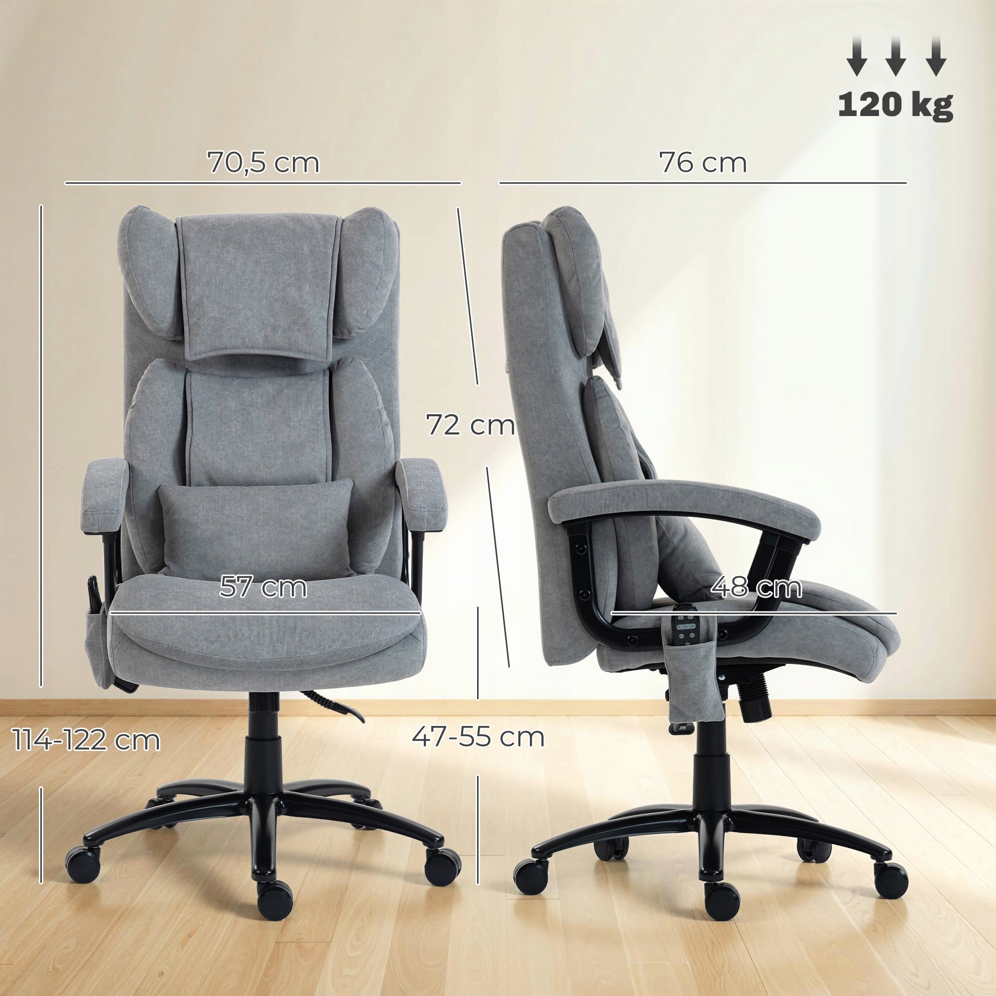 HOMCOM Ergonomic office chair with massage and rocking function, support Packaging status original