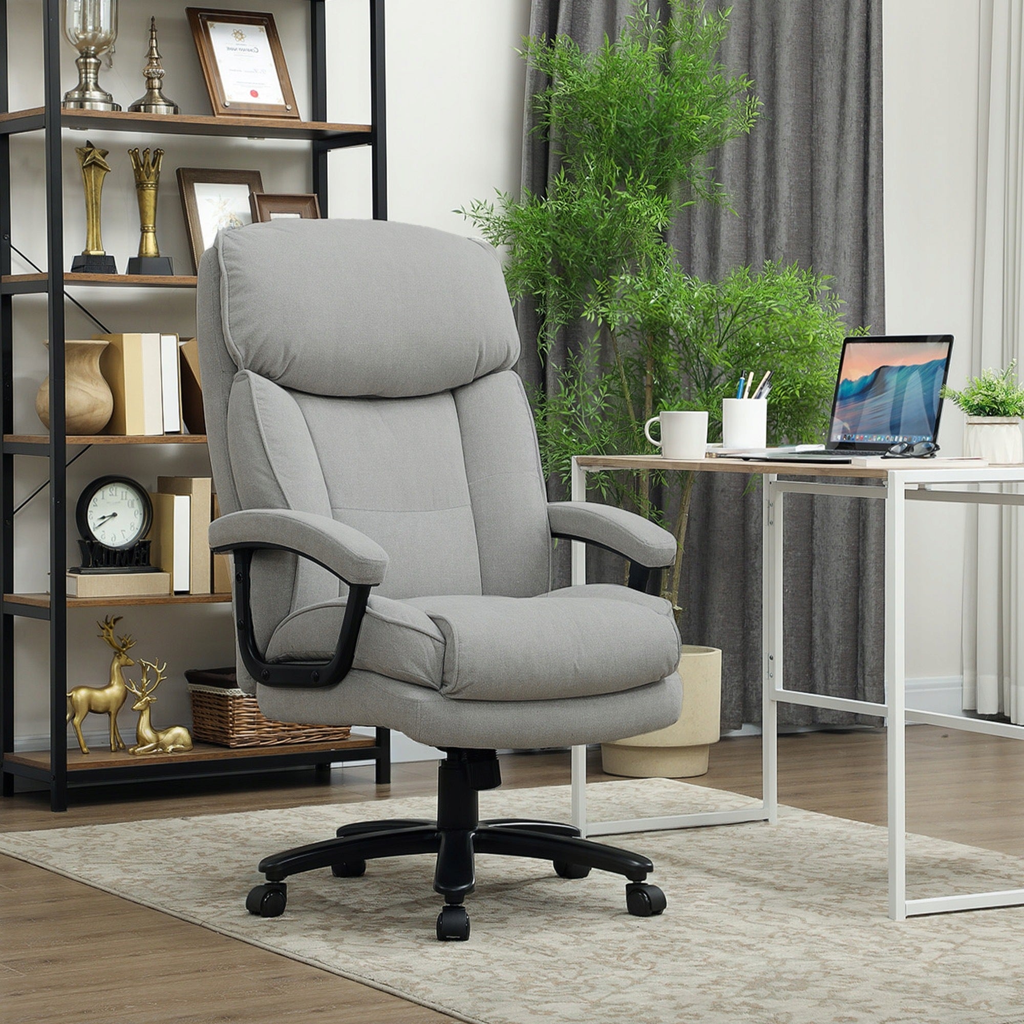 HOMCOM Ergonomic office chair with rocking function, linen. Brand Homcom