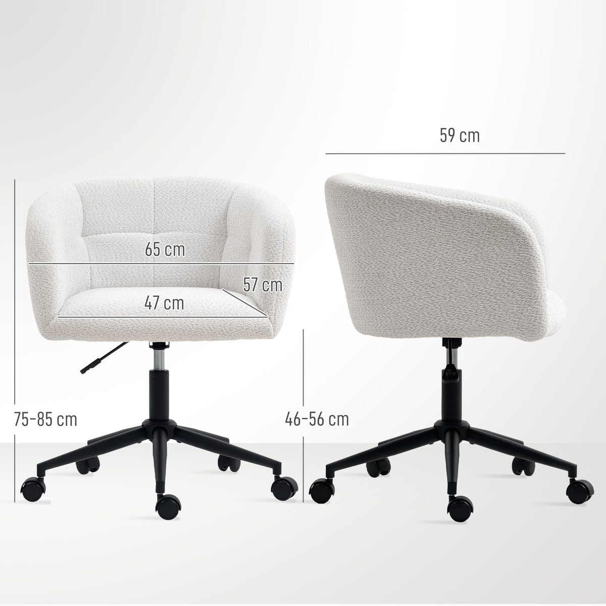 HOMCOM Home Office Chair with Linen Finish, Arched Backrest Packaging status original