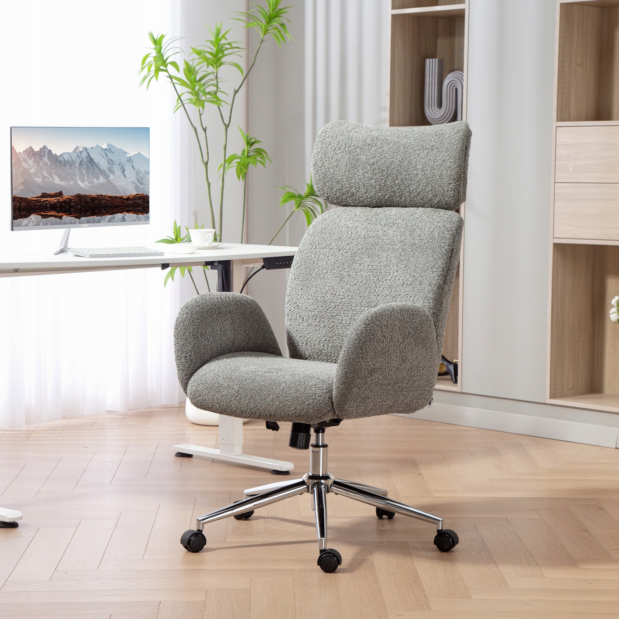 HOMCOM Office chair, adjustable, for home office with armrests Medical device no