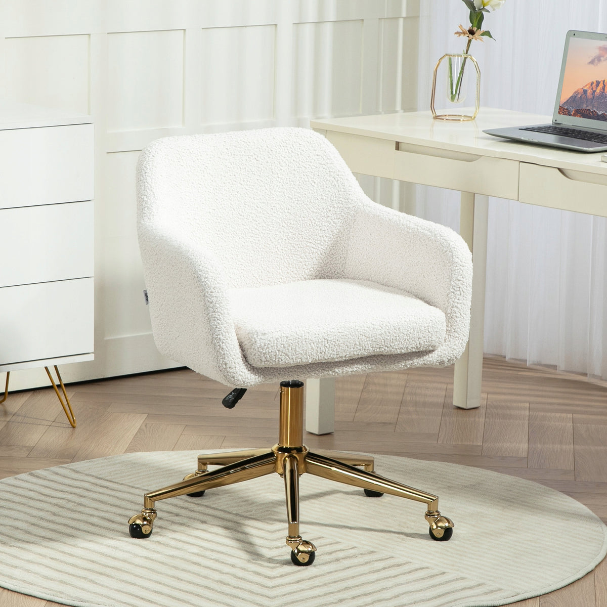 HOMCOM Office chair, adjustable, swivel, comfortable relaxing white Brand Homcom