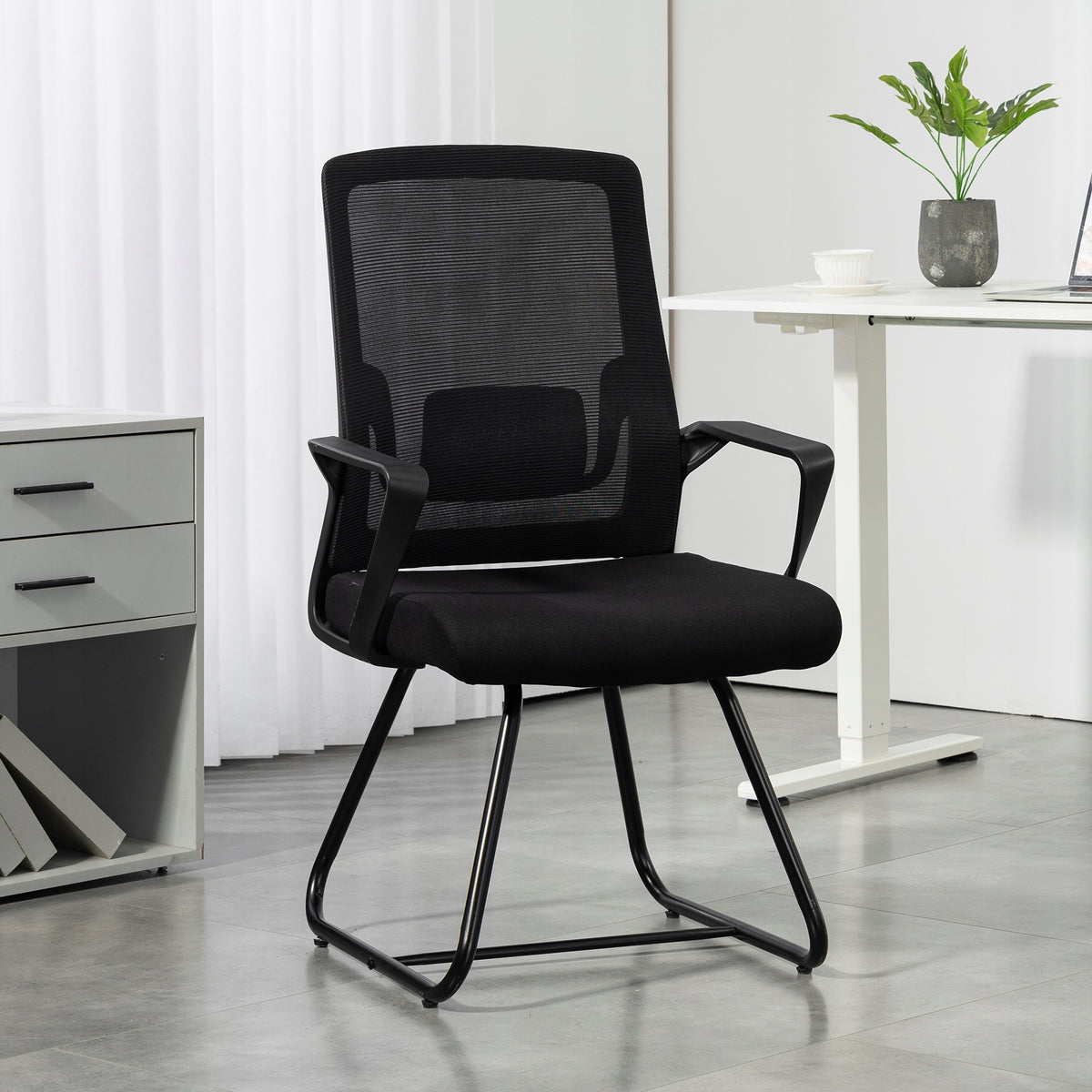 HOMCOM Office chair, armrests, lumbar support, mesh backrest Medical device no