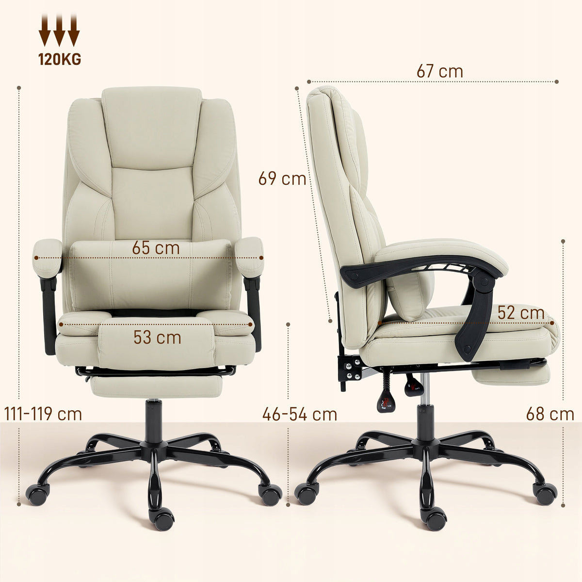 HOMCOM Office chair with animal-friendly leather cover Packaging status original