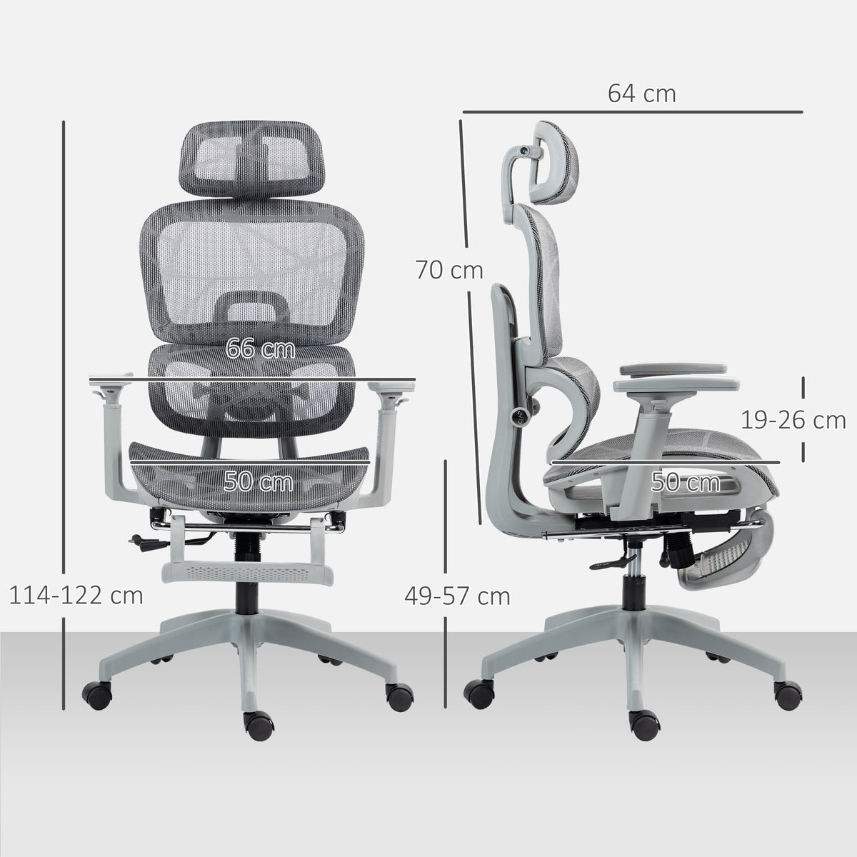HOMCOM Office chair with armrests, headrest, lumbar support Packaging status original