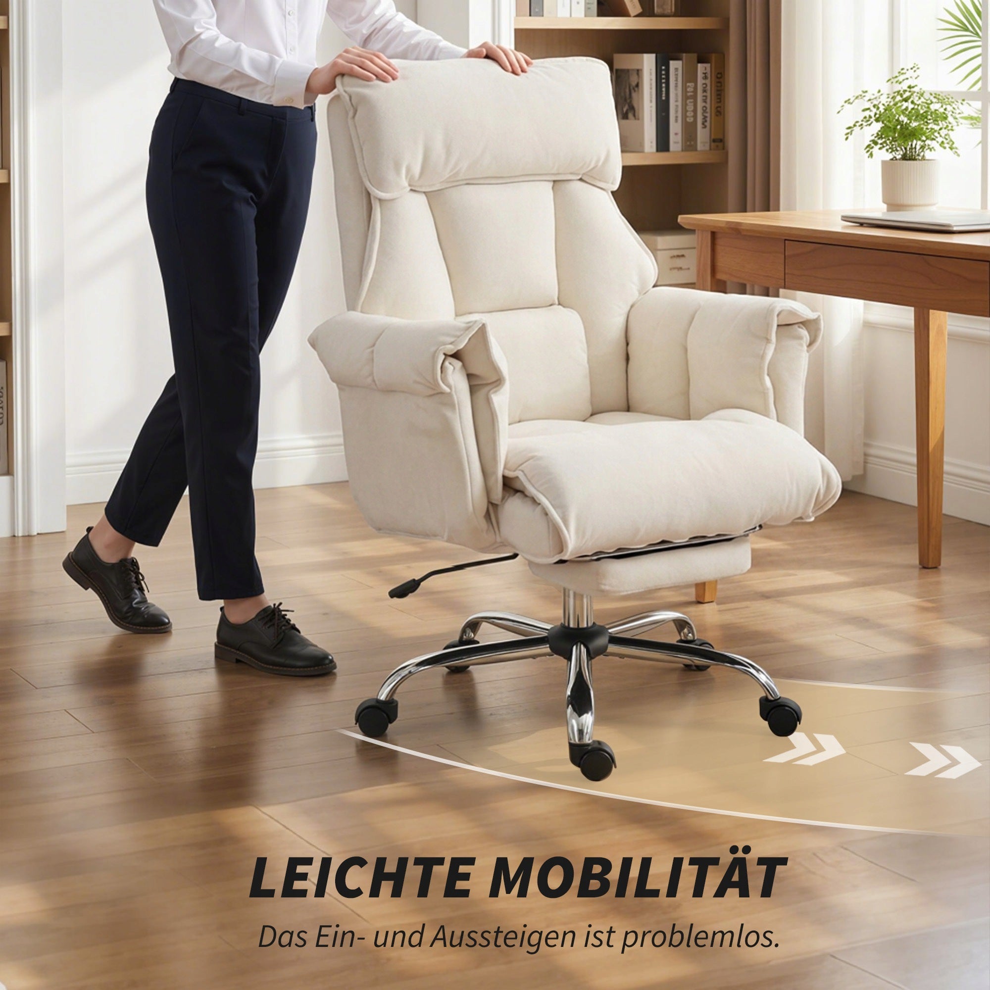 HOMCOM Office chair with lumbar support, armrests, footrest Manufacturer code 921-876V00CW