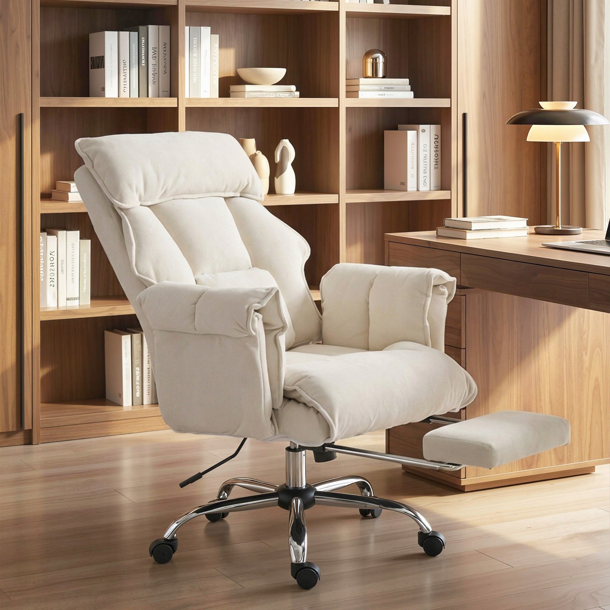 HOMCOM Office chair with lumbar support, armrests, footrest